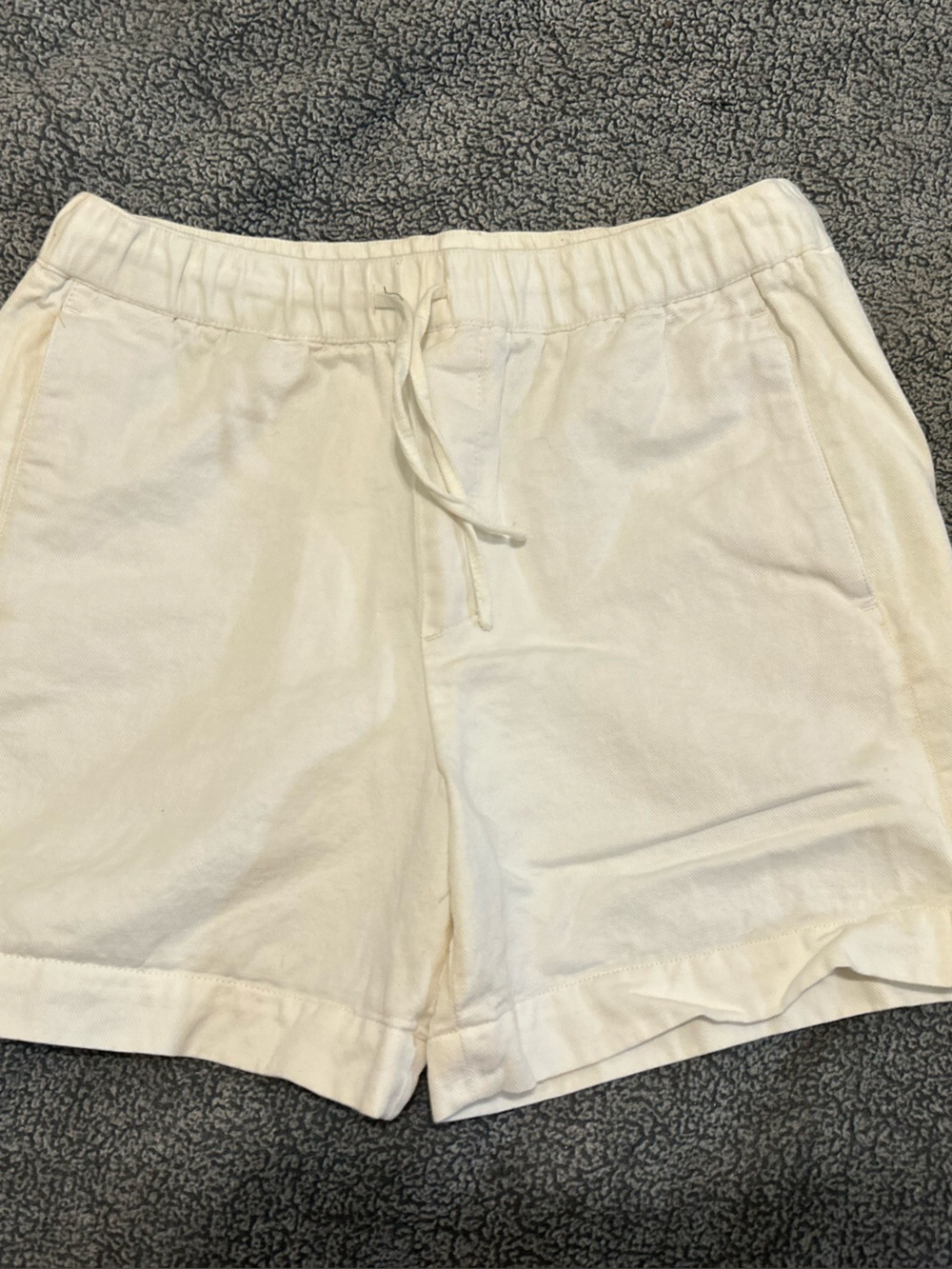 Zara Off White Athletic Drawstring Shorts